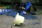 Одесса, 2006 год. Пожар уничтожил бак для мусора.