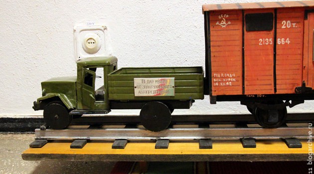 Макет железнодорожного автомобиля в музее КП Центральной армии.